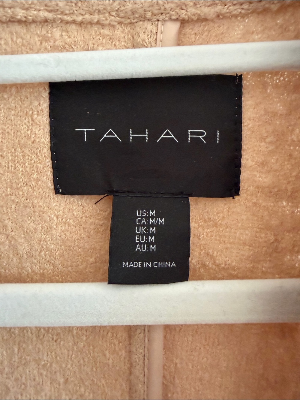 Tahari Beige Long Wool-Blend Double-Breasted Trench Coat - Picture 9 of 11